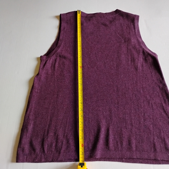 New Eileen Fisher Sleeveless Sweater Size L Merlot Tencel Lyocell, Merino Wool, - Picture 5 of 5